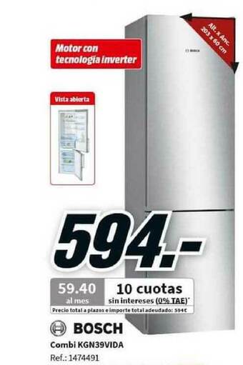 MediaMarkt Bosch Combi Kgn39vida oferta