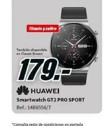 MediaMarkt Huawei Smartwatch Gt2 Pro Sport oferta