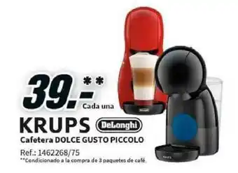 MediaMarkt Krups Delonghi Cafetera Dolce Gusto Piccolo oferta