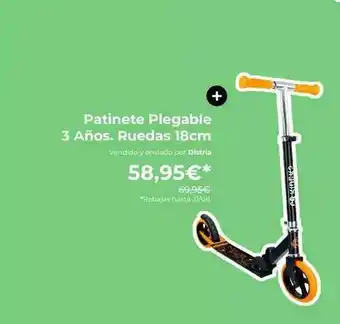 Sprinter Patinete Plegable 3 Años Ruedas 18cm oferta
