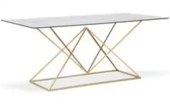 Muebles Menzzo Mesa de comedor bregson cristal transparente y patas doradas oferta