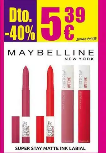 Muchas Perfumerías Super Stay Matte Ink Labial oferta