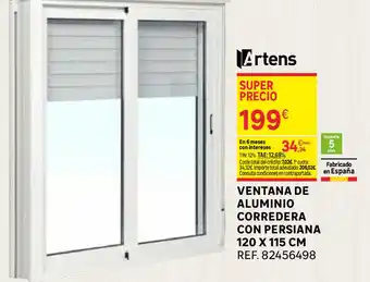 Leroy Merlin Ventana De Aluminio Corredera Con Persiana 120 X 115 Cm Artens oferta