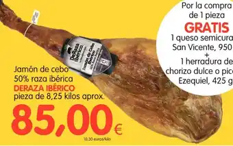 Alimerka Deraza Ibérico Jamón de cebo 50% raza ibérico, pieza de 8,25 kilos aprox. oferta