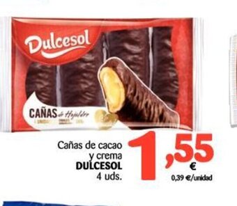 Alimerka Dulcesol Cañas de cacao y crema 4 uds. oferta