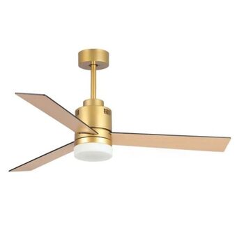 Lúzete Ventilador de techo led 18w regulable oro negro/haya godric oferta