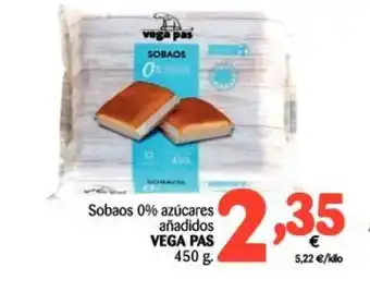 Alimerka Vega Pas Sobaos 0% azúcares añadidos 450g oferta
