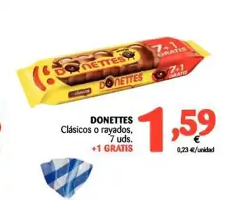 Alimerka Donettes Clásicos o rayados, 7 uds. + 1 Gratis oferta