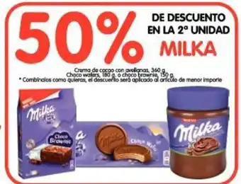 Alimerka Milka Crema de cacao con avellanas 360g, Choco wafers 180g o choco brownie 150g oferta