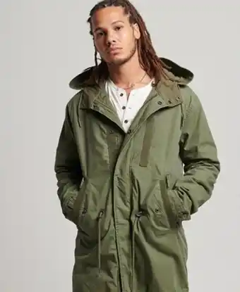 Superdry Parka militar con bajo asimétrico oferta