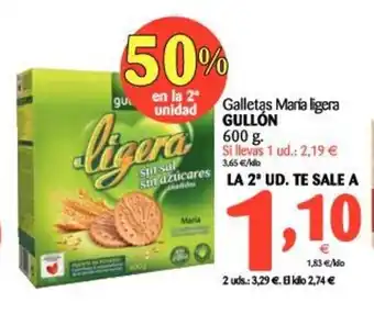 Alimerka Gullón Galletas María ligera 600g oferta