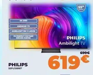Pascual Martí 4k uhd android tv ambilight en 3 lados ps perfect picture engine (120hz) philips 55pus8887 philips ambilight tv 619€ oferta