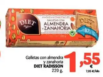 Alimerka Diet Radisson Galletas con almendra y zanahoria 220g oferta
