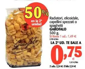 Alimerka Garofalo Radiatori, elicoidale, capellini spezzati o spaghetti 500g oferta