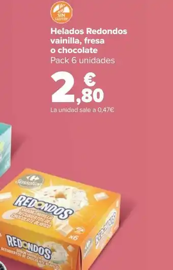 Carrefour Helados redondos vainilla, fresa o chocolate oferta