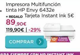La tienda en casa + regalo tarjeta instant ink 5€ 89,90€ 119,90€ | -29% comprar 9 meses instant ink oferta
