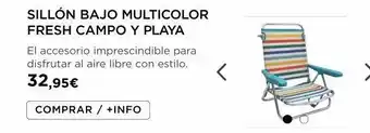 Sillón bajo multicolor fresh campo y playa el accesorio imprescindible para disfrutar al aire libre con estilo. 32,95€ com
