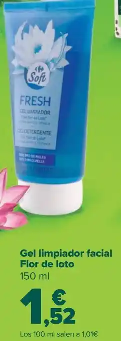 Carrefour Gel limpiador facial flor de loto oferta