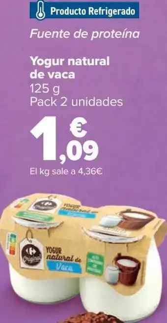 Carrefour Yogur natural de vaca oferta