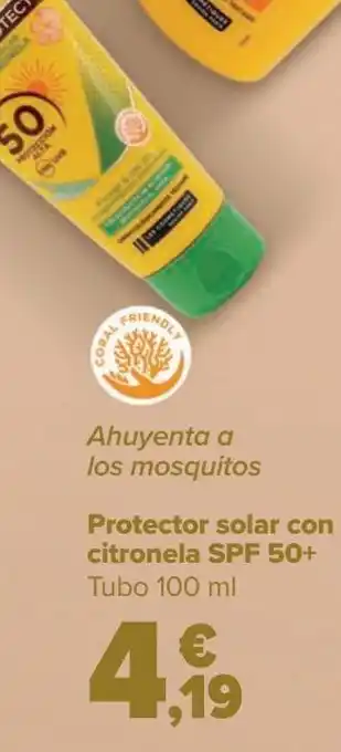 Carrefour Protector solar con citronela spf 50+ oferta