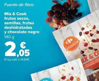 Carrefour Mix & cook frutos secos, semillas, frutas deshidratadas y chocolate negro oferta