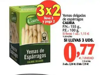 Alimerka Cauria Yemas delgadas de espárragos, P.N.: 155g, P.E.: 100g oferta
