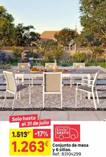 Leroy Merlin Conjunto de mesa y 6 sillas oferta