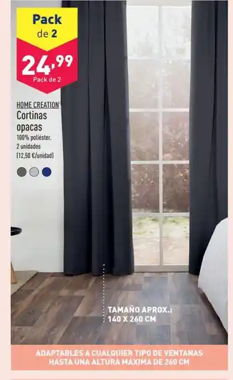 ALDI HOME CREATION Cortinas opacas oferta