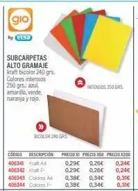 Carlin Subcarpetas alto gramaje kraft bicolor 240 grs. colores intensos 250 grs.: azul, amarillo, verde, naranja y rojo. bicolor 2 oferta