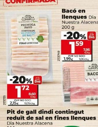 Dia Pit de gall dindi contingut reduit de sal en fines llenques oferta