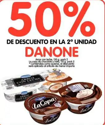 Alimerka Danone Arroz con leche, 130g. pack 2 La copa de chocolate y nato, 110g. pack 2 oferta