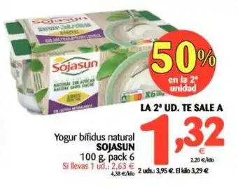 Alimerka Sojasun Yogur bífidus natural 100g.pack 6 oferta