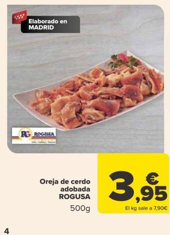 Carrefour Oreja de cerdo adobada ROGUSA oferta