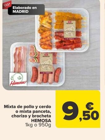 Carrefour Mixta de pollo y cerdo o mixta panceta, chorizo y brocheta HEMOSA oferta