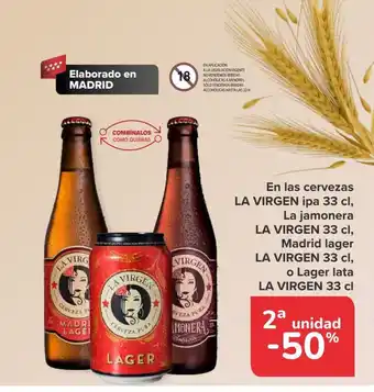 Carrefour En las cervezas LA VIRGEN oferta