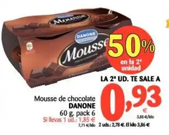 Alimerka Danone Mousse de chocolate 60g. pack 6 oferta