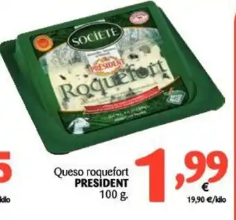 Alimerka President Queso roquefort 100g. oferta