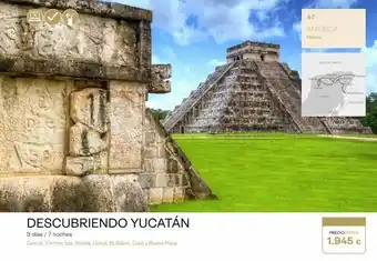 Viajes Eroski Dom descubriendo yucatán 9 días / 7 noches cancún, chichén itzá, mérida, uxmal, ek balam, cobá y riviera maya 67 américa oferta