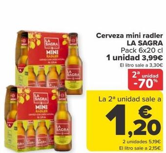 Carrefour Cerveza mini radler la sagra oferta