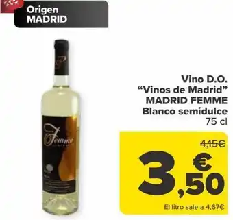 Carrefour Vino d.o. vinos de madrid madrd femme blanco semidulce oferta