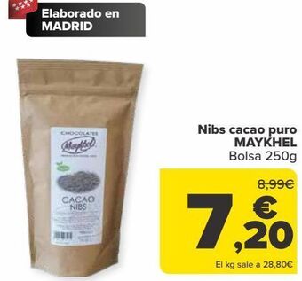 Carrefour Nibs cacao puro maykhel oferta