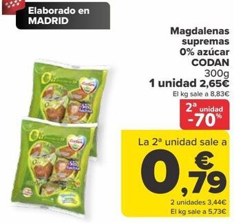 Carrefour Magdalenas supremas 0% azucar codan oferta