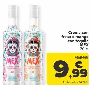 Carrefour Crema con fresa o mango con tequila mex oferta