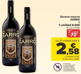 Carrefour Vermut reserva zarro oferta