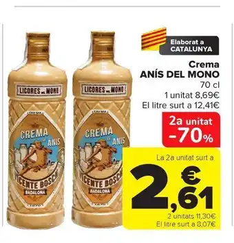 Carrefour Crema anís del mono oferta