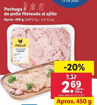 Lidl Pechuga de pollo oferta
