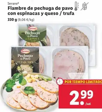 Lidl Fiambre de pavo serrano oferta