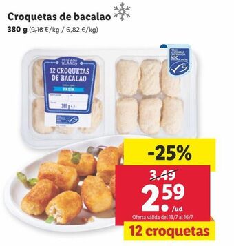 Lidl Croquetas de bacalao oferta