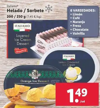 Lidl Helados italiamo oferta
