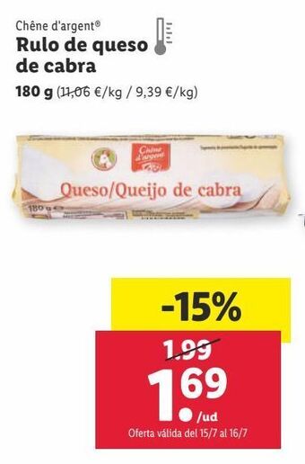 Lidl Rulo de queso de cabra oferta